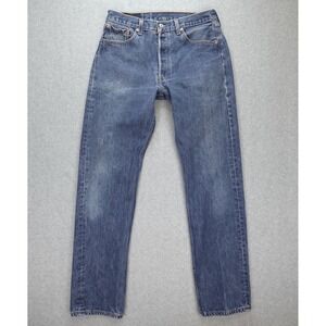 Vintage Levis 501XX Jeans Mens 34x36 Blue Denim USA Made Button Fly 90s 653 Tag